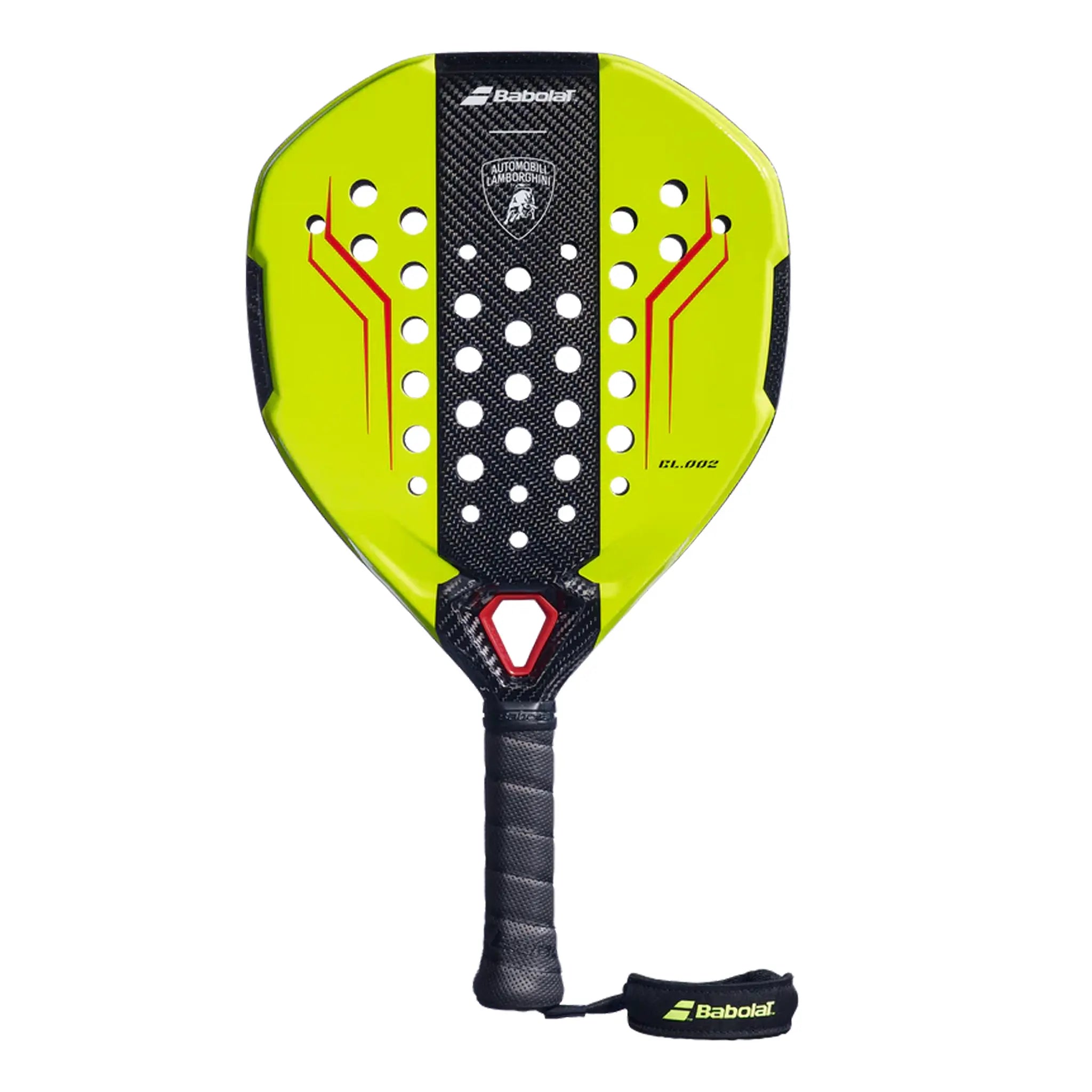 Front View of Babolat x Lamborghini Padel Racket BL.002 Green
